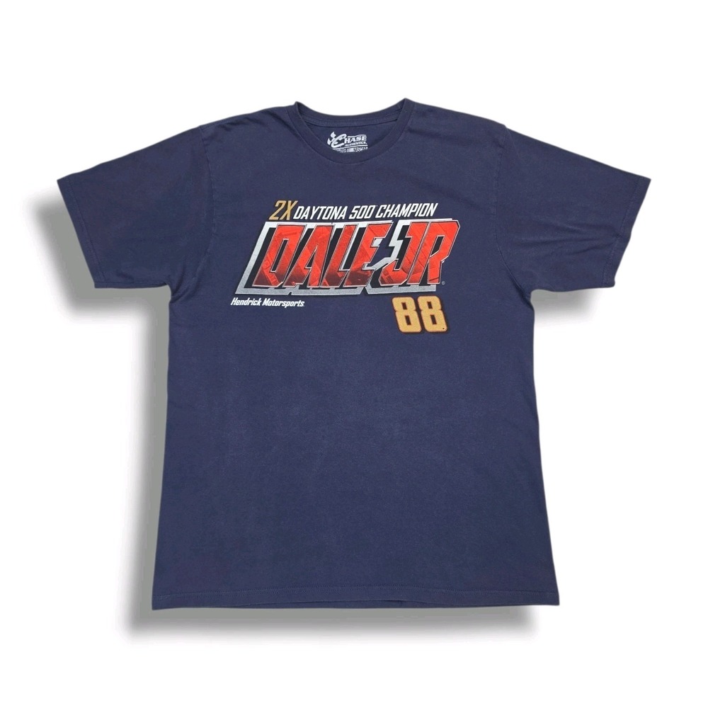 Dale Earnhardt Jr 2x Daytona 500 Champion NASCAR Navy Chase T-Shirt Men's L